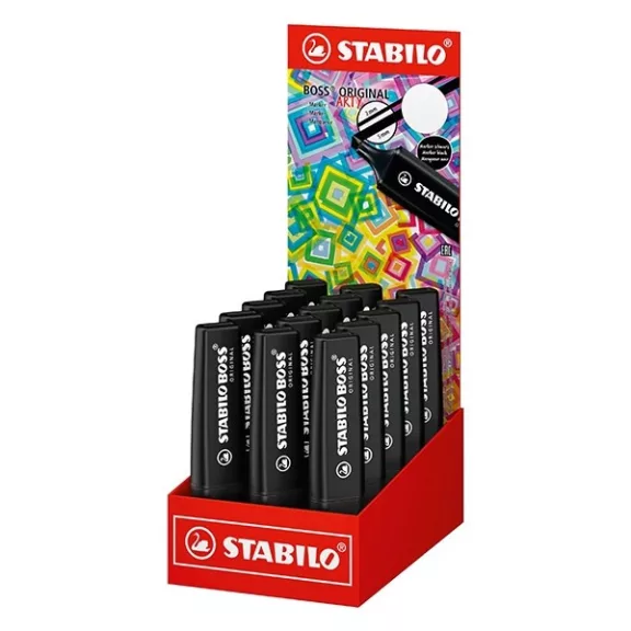 Szövegkiemelő készlet STABILO Boss Nature colors marker fekete 15 darabos Szövegkiemelő készlet STABILO Boss Nature colors marker fekete 15 darabos