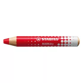   Jelölőceruza STABILO MARKdry fehér táblákhoz és flipchartpapírhoz vastag kerek heggyel piros
