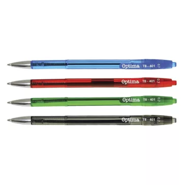 Golyóstoll OPTIMA nyomógombos TB 401 0,7 mm kék