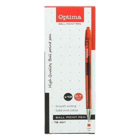 Golyóstoll OPTIMA nyomógombos TB 401 0,7 mm piros