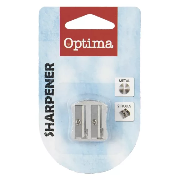 Hegyező OPTIMA fém bordázott fogórész 2 lyukú 1db/bliszter Hegyező OPTIMA fém bordázott fogórész 2 lyukú 1db/bliszter