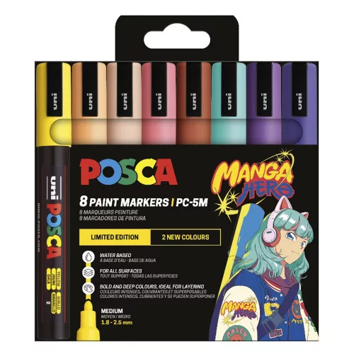 Filctoll UNI Posca PC-5M Manga Hero 8 darabos