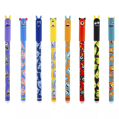 Golyóstoll COLORINO radírozható Szörnyek kupakos 0,5 mm kék írásszín