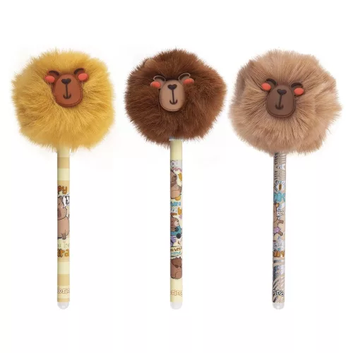 Golyóstoll COLORINO radírozható Pom Pom Capybara kupakos 0,5 mm kék írásszín