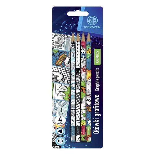 Grafitceruza ASTRA PEN Comics háromszögletű HB 4 db/bliszter