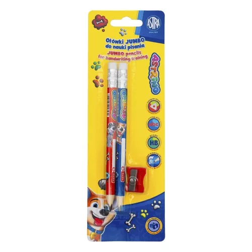 Grafitceruza ASTRA radíros háromszögletű ajándék hegyezővel HB 2+1 db/bliszter