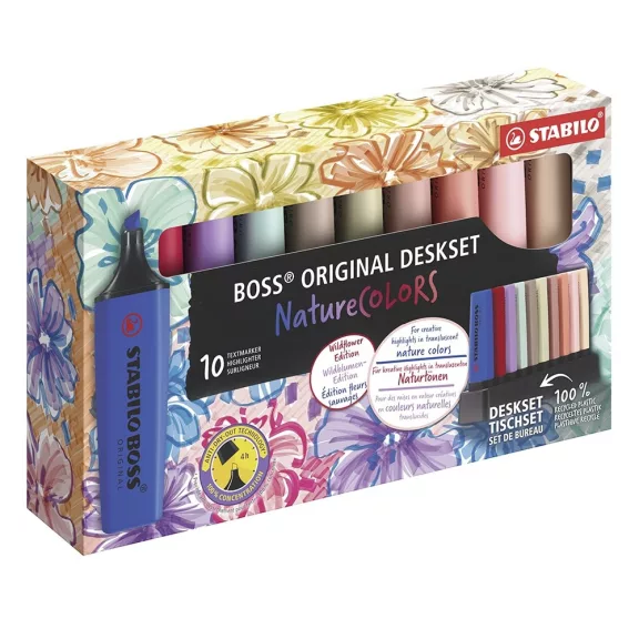 Szövegkiemelő készlet STABILO Boss NatureColors Wildflowers 10 darabos Szövegkiemelő készlet STABILO Boss NatureColors Wildflowers 10 darabos