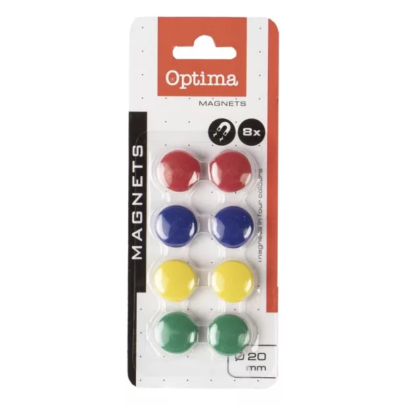 Táblamágnes OPTIMA 20mm 8 darabos vegyes színű Táblamágnes OPTIMA 20mm 8 darabos vegyes színű