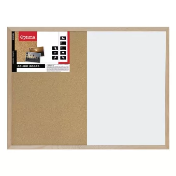 Kombitábla OPTIMA parafa mágneses fakeret 30x40 cm