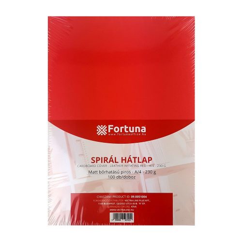 Hátlap FORTUNA A/4 230 g matt bőrhatású piros 100/dob