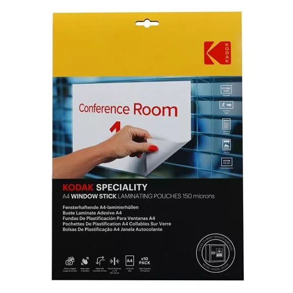 Lamináló fólia KODAK A/4 150 mikron üvegre tapadó 10 lapos Lamináló fólia KODAK A/4 150 mikron üvegre tapadó 10 lapos
