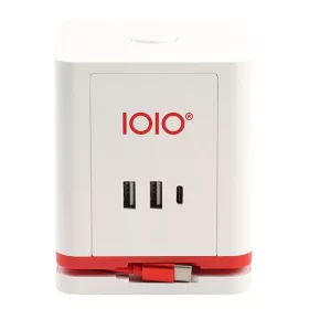   Kábel hosszabbító IOIO 3 aljzat 1,5m, 2xUSB-A, 1xUSB-C fehér