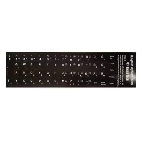   - Billentyűzet matrica TIGERTECH fekete alapon fehér betűk magyar