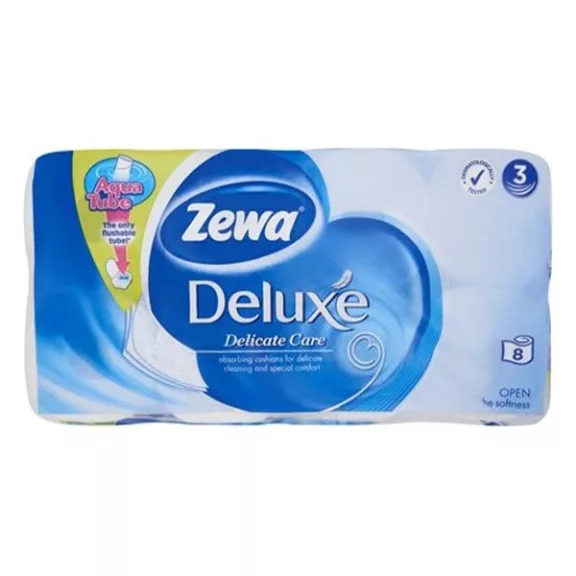 Toalettpapír ZEWA Deluxe Pure White 3 rétegű 8 tekercses Toalettpapír ZEWA Deluxe Pure White 3 rétegű 8 tekercses