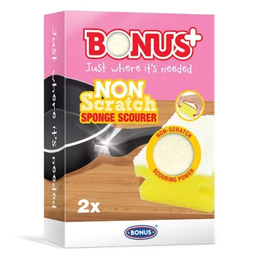   Mosogatószivacs BONUS karcmentes 7x9,5x4,5cm sárga-fehér 2 darabos