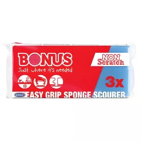 Mosogatószivacs BONUS formázott 9,5x7,1x4,5 cm 3 darabos