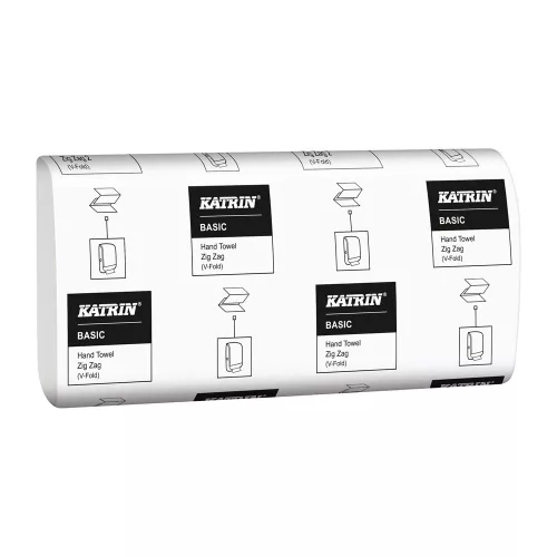 Kéztörlő hajtogatott KATRIN Plus Zig Zag ("V") Natural 23,2x23 cm 250 lap  natúr 1 rétegű 20 csomag/karton