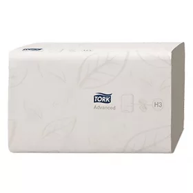   Kéztörlő hajtogatott TORK Soft Singlefold  Advanced  H3 ("Z") 25x23 cm 250 lapos fehér 2 rétegű 15 csomag/karton