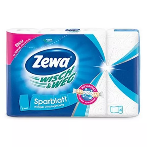Kéztörlő tekercses háztartási ZEWA Wisch & Weg Original Sparblatt 4 tekercses 2 rétegű Kéztörlő tekercses háztartási ZEWA Wisch & Weg Original Sparblatt 4 tekercses 2 rétegű