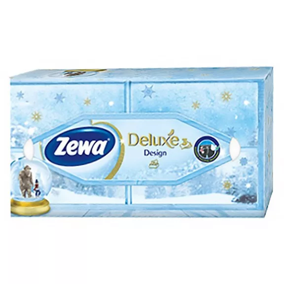 Papírzsebkendő ZEWA Deluxe 3 rétegű 90 darabos dobozos Papírzsebkendő ZEWA Deluxe 3 rétegű 90 darabos dobozos