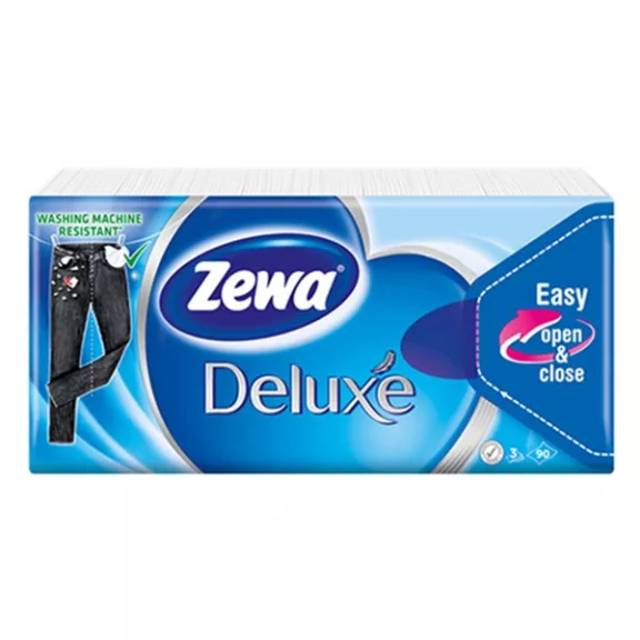 Papírzsebkendő ZEWA Delux Original 3 rétegű 10x10 darabos Papírzsebkendő ZEWA Delux Original 3 rétegű 10x10 darabos