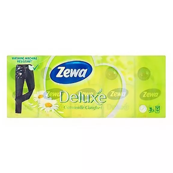 Papírzsebkendő ZEWA Delux 3 rétegű 10x10 darabos Camomile Papírzsebkendő ZEWA Delux 3 rétegű 10x10 darabos Camomile