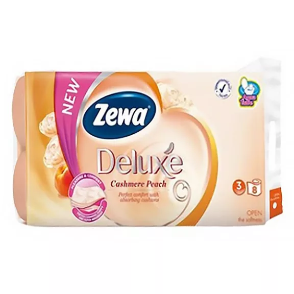 Toalettpapír ZEWA Deluxe Cashmere Peach 3 rétegű 8 tekercses Toalettpapír ZEWA Deluxe Cashmere Peach 3 rétegű 8 tekercses