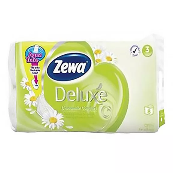 Toalettpapír ZEWA Deluxe Camomile 3 rétegű 8 tekercses Toalettpapír ZEWA Deluxe Camomile 3 rétegű 8 tekercses