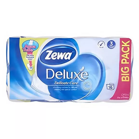 Toalettpapír ZEWA Deluxe Pure White 3 rétegű 16 tekercses Toalettpapír ZEWA Deluxe Pure White 3 rétegű 16 tekercses
