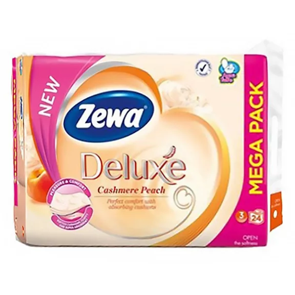 Toalettpapír ZEWA Deluxe Cashmere Peach 3 rétegű 24 tekercses Toalettpapír ZEWA Deluxe Cashmere Peach 3 rétegű 24 tekercses