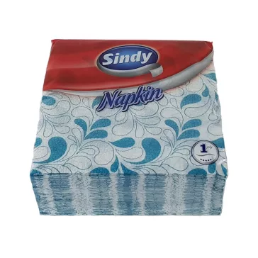   Szalvéta SINDY 1 rétegű 45 lapos 33x33 cm türkiz motívumos