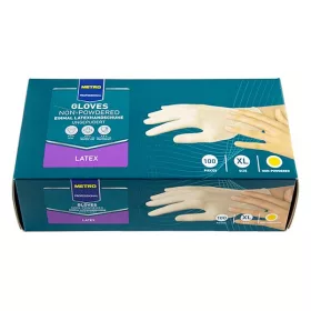   - Gumikesztyű egyszer használatos latex púdermentes fehér XL 10 100 darabos