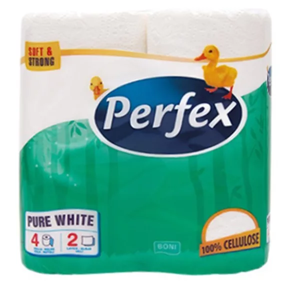 Toalettpapír PERFEX Boni 2 rétegű 4 tekercses Toalettpapír PERFEX Boni 2 rétegű 4 tekercses