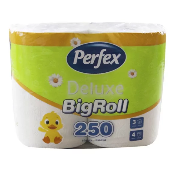 Toalettpapír PERFEX Deluxe kamilla 3 rétegű 4 tekercses Toalettpapír PERFEX Deluxe kamilla 3 rétegű 4 tekercses