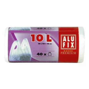 Szemeteszsák ALUFIX 10L húzófüles 8 mikronos 40 darabos