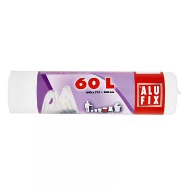 Szemeteszsák ALUFIX 60L húzófüles 13 mikronos 12 darabos