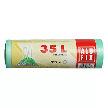   Szemeteszsák ALUFIX 35L zárószalaggal 15 mikronos zöld 25 darabos
