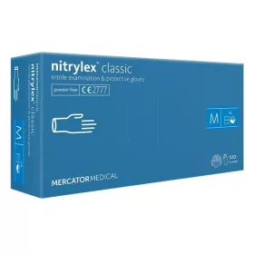   - Gumikesztyű egyszer használatos nitril púdermentes kék M 8 100 darabos