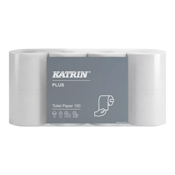 Toalettpapír KATRIN 3 rétegű 150 lap 100% cell hófehér 8 tekercses Toalettpapír KATRIN 3 rétegű 150 lap 100% cell hófehér 8 tekercses