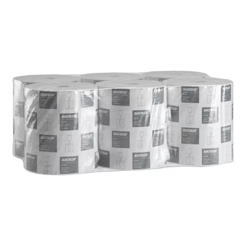 Kéztörlő tekercses KATRIN Plus M2 19 cm 400 lap 100% cell hófehér 2 rétegű 6 tekercs/csomag