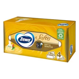   Papírzsebkendő ZEWA Softis 4 rétegű 80 darabos dobozos Soft & Sensitive