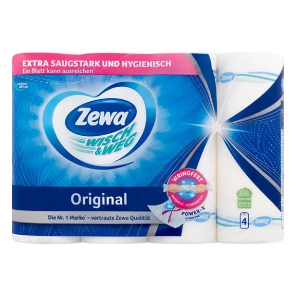 Kéztörlő tekercses háztartási ZEWA Wisch & Weg Original 8 tekercses 2 rétegű Kéztörlő tekercses háztartási ZEWA Wisch & Weg Original 8 tekercses 2 rétegű