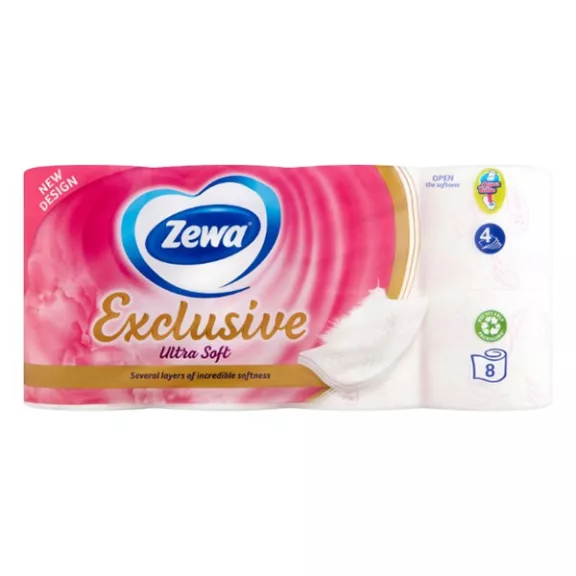 Toalettpapír ZEWA Ultra Soft 4 rétegű 8 tekercses Toalettpapír ZEWA Ultra Soft 4 rétegű 8 tekercses