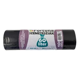 Szemeteszsák FORTUNA 60L fekete 55x70 cm 20 darabos