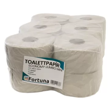   Toalettpapír FORTUNA Economy Jumbo mini 17-18 cm 1 rétegű 120 m natúr 12 tekercs/csomag