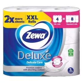   Toalettpapír ZEWA Deluxe 3 rétegű 4 tekercses Delicate Care