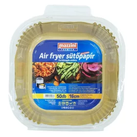   Sütőpapír forró levegős sütőhöz MAZZINI szögletes 4,5 cm magas 16cm 50 darabos