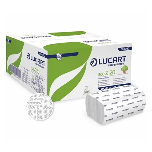 Kéztörlő hajtogatott LUCART Eco ("Z") 20x24 cm 200 lapos fehér 2 rétegű