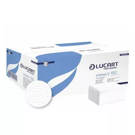   Kéztörlő hajtogatott LUCART Strong ("V") 23x25 cm 150 lapos fehér 2 rétegű