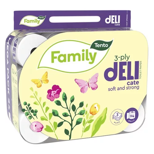 Toalettpapír TENTO Deli fehér 24 tekercses 3 rétegű